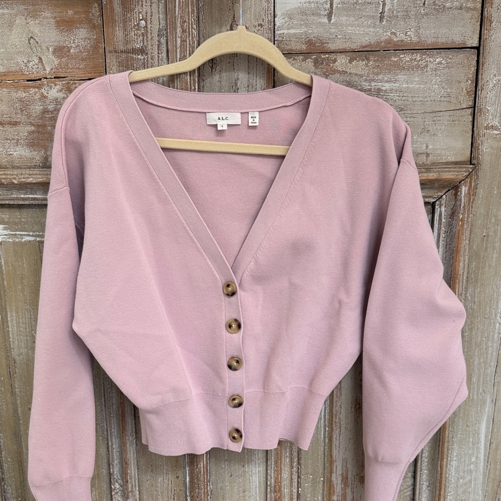 A.L.C. Mauve Button-Up Cardigan